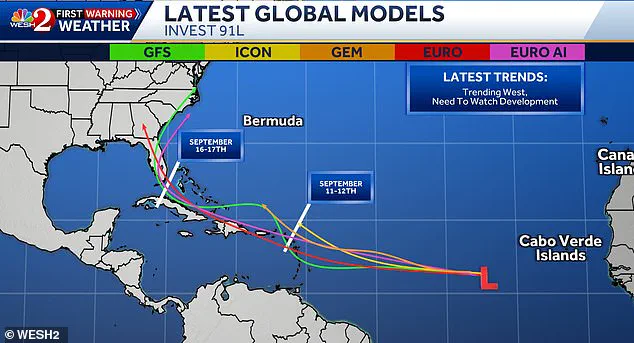 Potential Tropical Storm Invest 91L Poses Threat to US East Coast with 90% Development Chance, Warns NHC