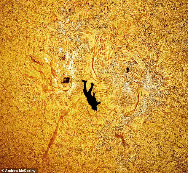 Debating Reality: The Controversial Image of a Skydiver Falling from the Sun, Captured by Astrophotographer Andrew McCarthy