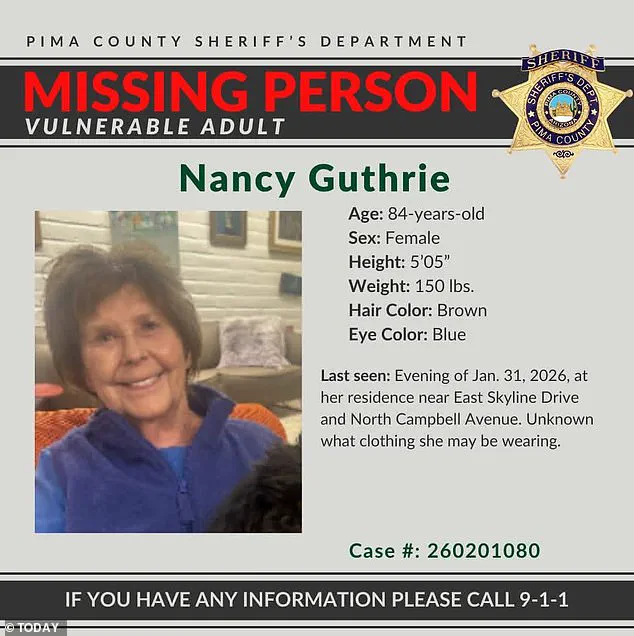 Affluent Tucson Neighborhood in Shock as NBC Host's Missing Mother's Home Becomes Crime Scene Amid Unusual Police Activity