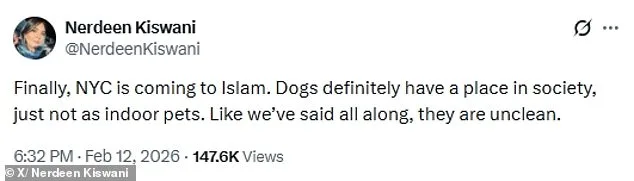 Prominent NYC Palestinian Activist Sparks Controversy with Call to Ban Indoor Dogs, Citing Religious Grounds as Tensions Rise