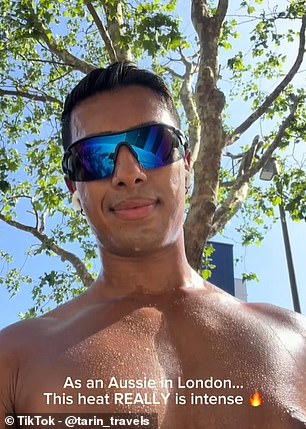 Brits sweat in mild UK heat while Americans and Australians remain dry.